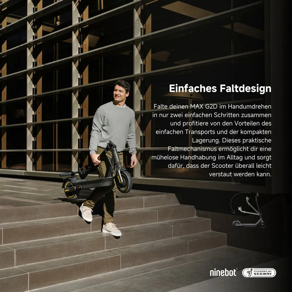 Segway KickScooter MAX G2, bis zu 70 km Reichweite, 20 km/h Geschwindigkeit, Straßenzulassung 4