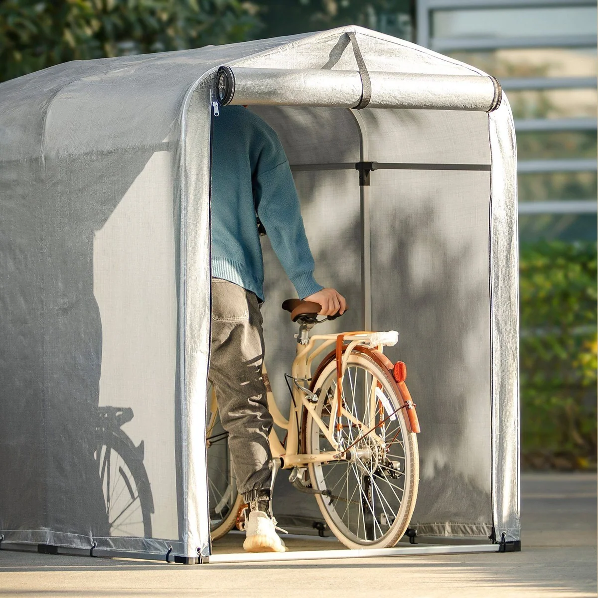 SoBuy KLS11 Gerätehaus, Aluminium und PE, 120x163x176 cm — leicht, robust, vielseitig 2