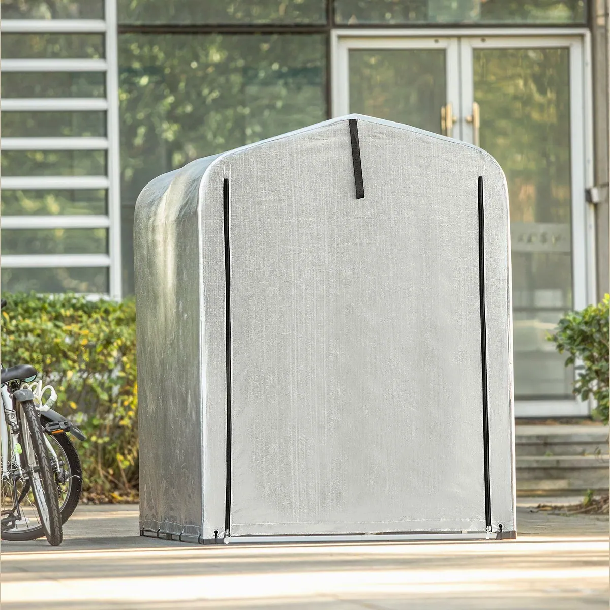 SoBuy KLS11 Gerätehaus, Aluminium und PE, 120x163x176 cm — leicht, robust, vielseitig 4