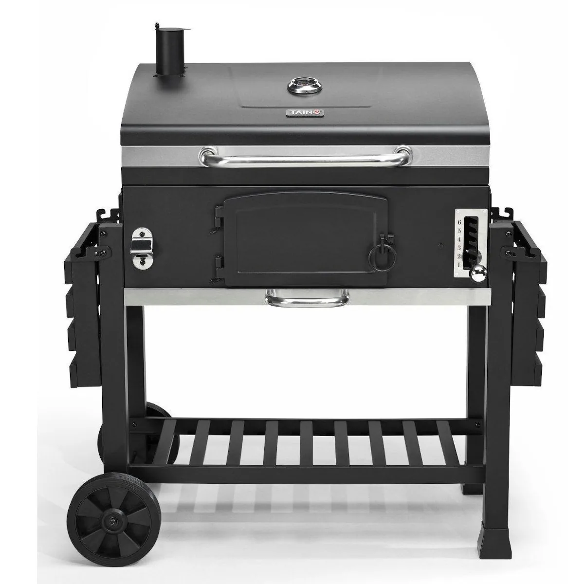 TAINO HERO XXL Holzkohlegrill, 42x72 cm Grillfläche, höhenverstellbare Kohlewanne 4