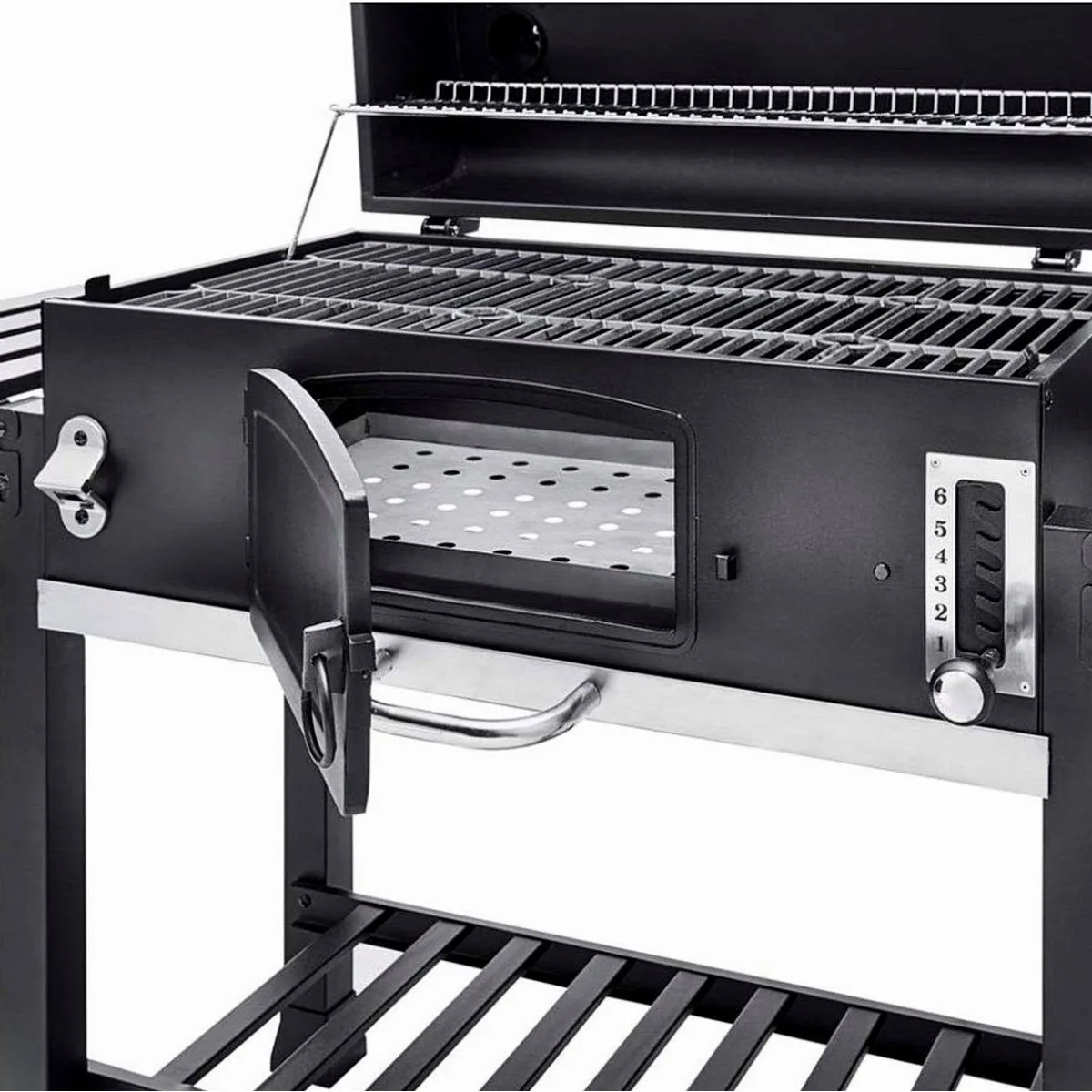 TAINO HERO XXL Holzkohlegrill, 42x72 cm Grillfläche, höhenverstellbare Kohlewanne 5