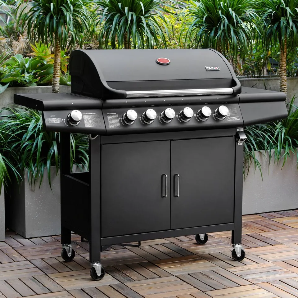 TAINO RED 6+1 Gasgrill, 6 Edelstahlbrenner, Drehspieß, einfache Reinigung 2