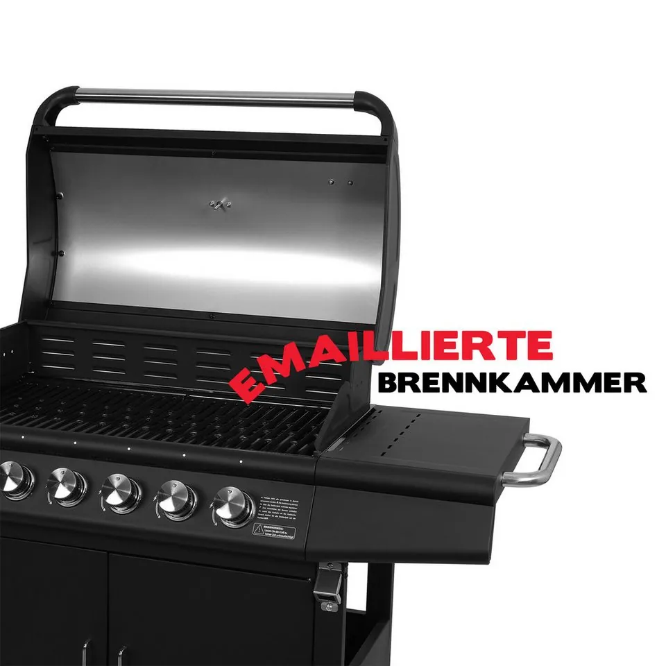 TAINO RED 6+1 Gasgrill, 6 Edelstahlbrenner, Drehspieß, einfache Reinigung 4