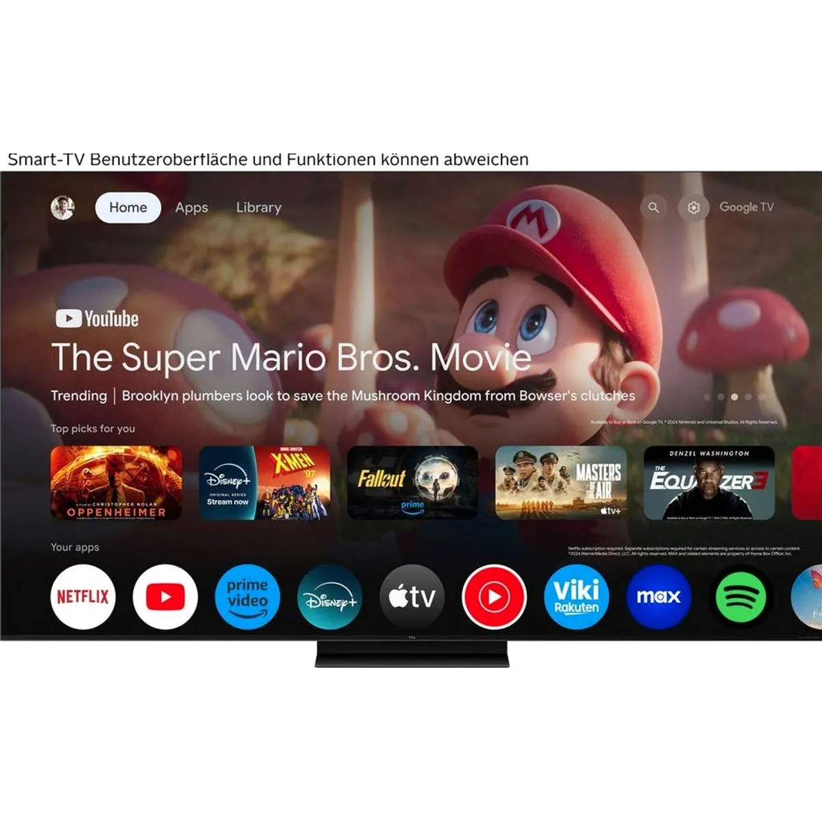 TCL 55Q7CX1 Mini-LED-Fernseher, 55 Zoll, 4K Ultra HD, Dolby Atmos, Triple-Tuner 3
