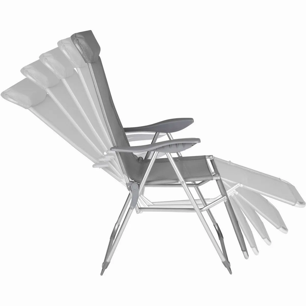 tectake Gartenstuhl 2er Set, klappbar, verstellbare Rückenlehne, Kopfpolster 3