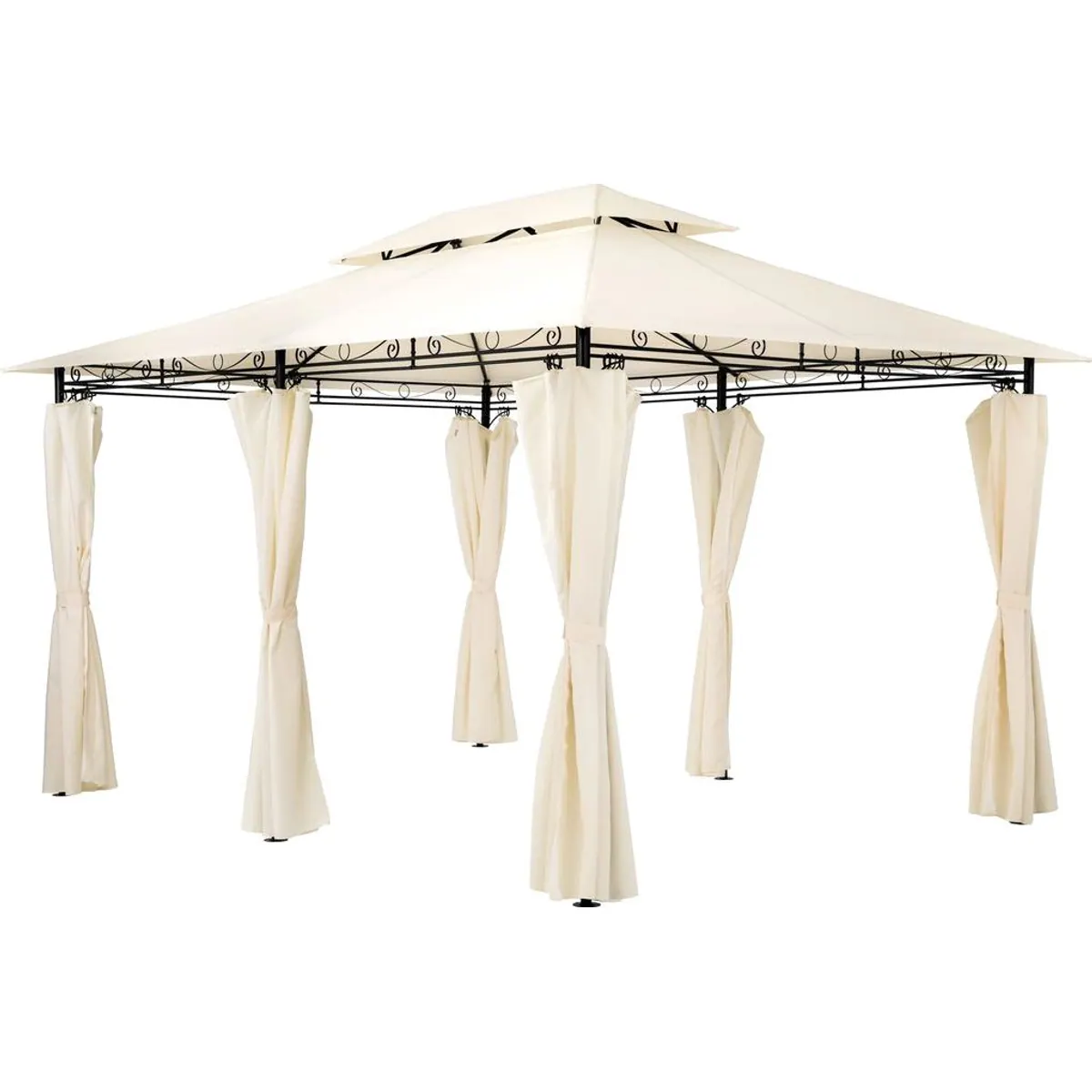 Tectake Luxus Garten Pavillon Emine 4x3m, UV-beständig, inkl. 6 Seitenteile 5