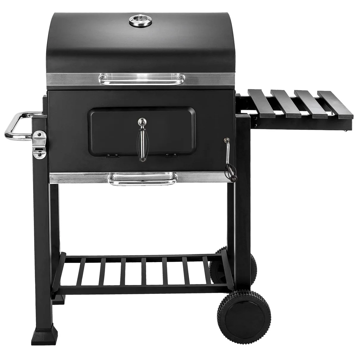 tectake Holzkohlegrill Florian, höhenverstellbar, mit Thermometer und Flaschenöffner 3