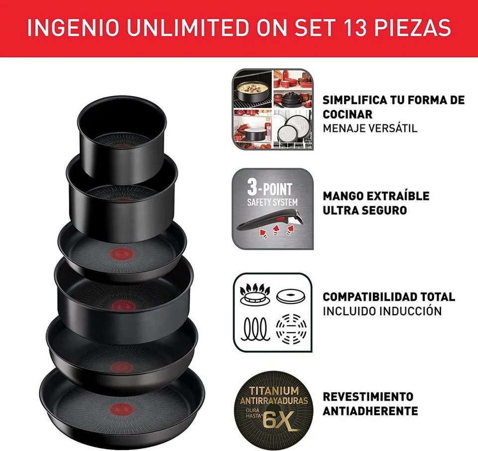 Tefal Ingenio Unlimited Topf-Set, 13-teilig, vielseitig und langlebig 3