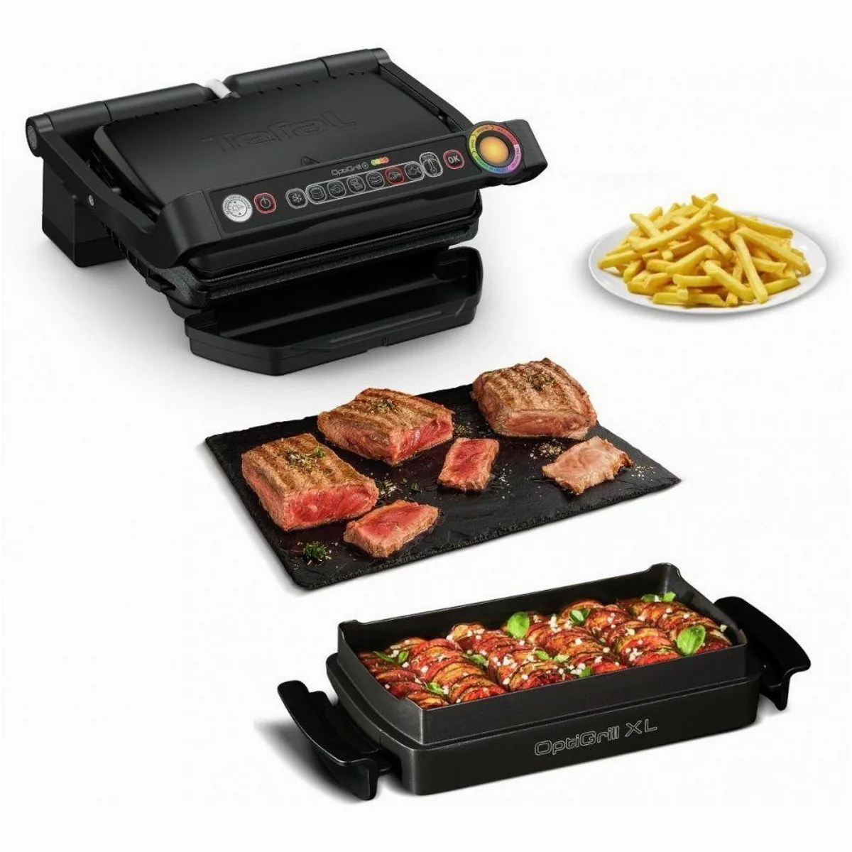 Tefal OptiGrill+ GC7148 Tischgrill, 2000 W, 6 Programme, Snack- und Backaufsatz 4