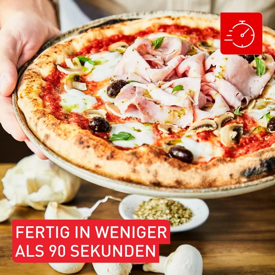 Tefal Pizza Pronto Pizzaofen, 360° drehender Pizzastein, schnelles Vorheizen, bis zu 400 °C 3