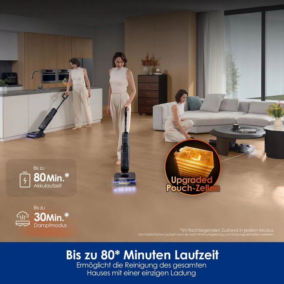 Tineco Floor One S7 Stretch Steam Plus, Dampfreinigung bis 160°C, 80 Min. Akkulaufzeit, Selbstantrieb 4