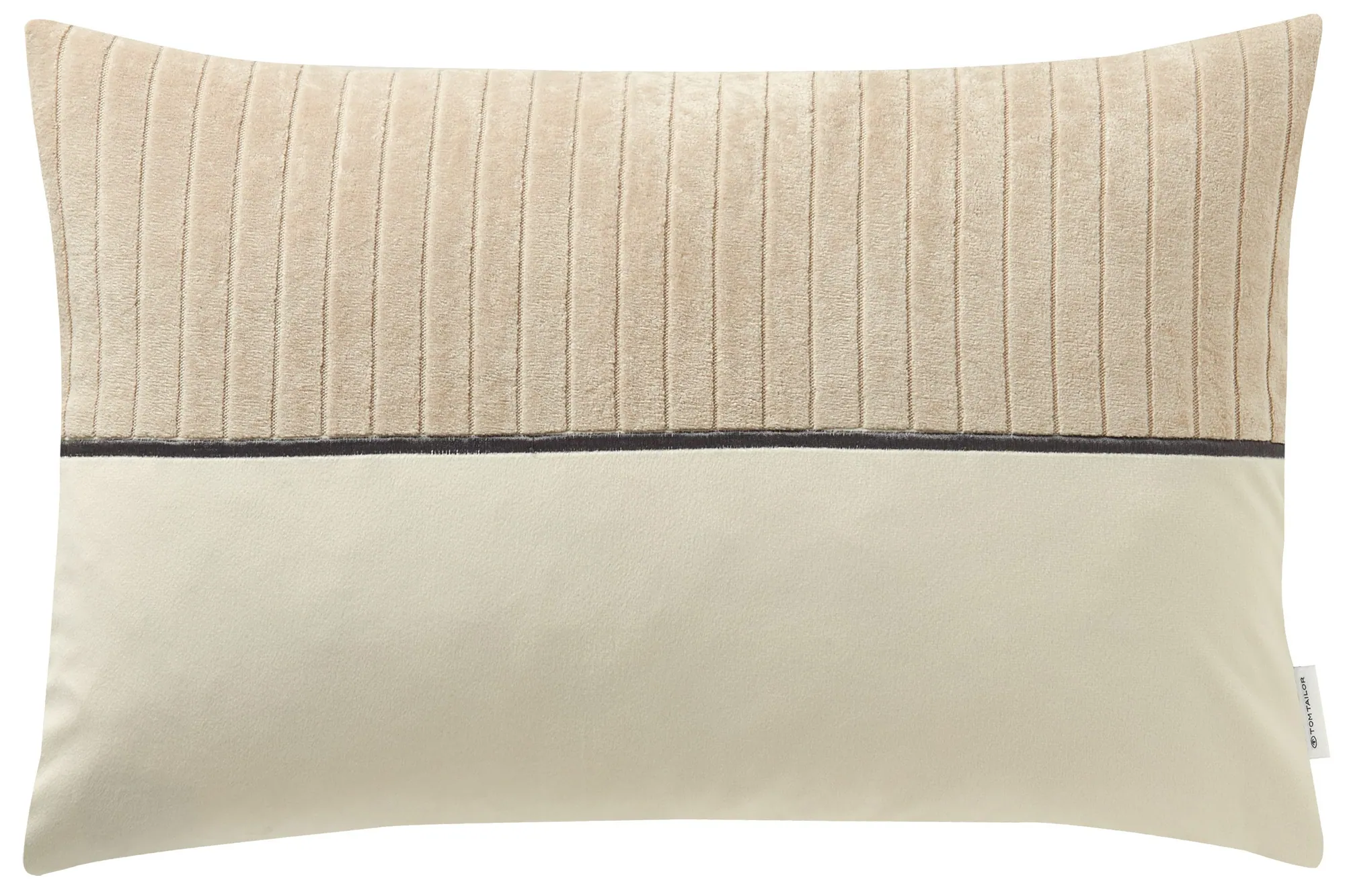 Tom Tailor Kissenhülle Cord, elegante Stickerei, moderne Materialkombination