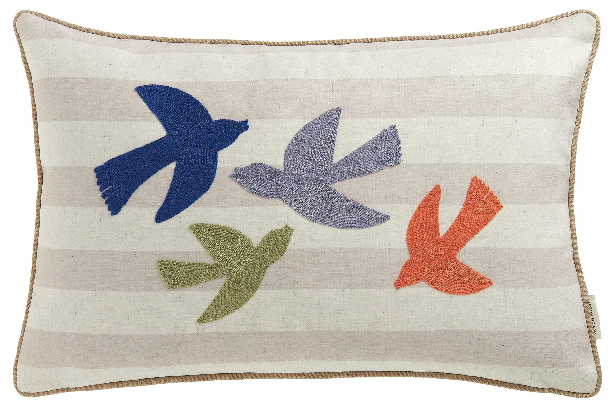 Tom Tailor Kissenhülle Birds, bestickt, Naturfaseranteil, vielseitiges Design