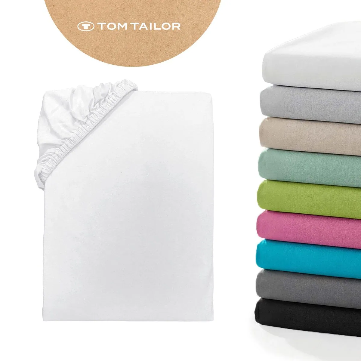 Tom Tailor Jersey Spannbettlaken, hautfreundlich, rundum Gummizug, für Matratzen bis 25 cm