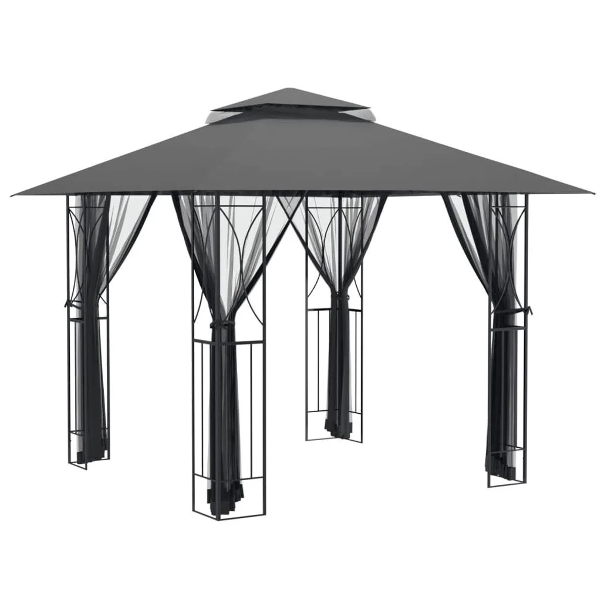 vidaXL Partyzelt Pavillon, Stahlrahmen, Doppeldach, 300x300x270 cm 2
