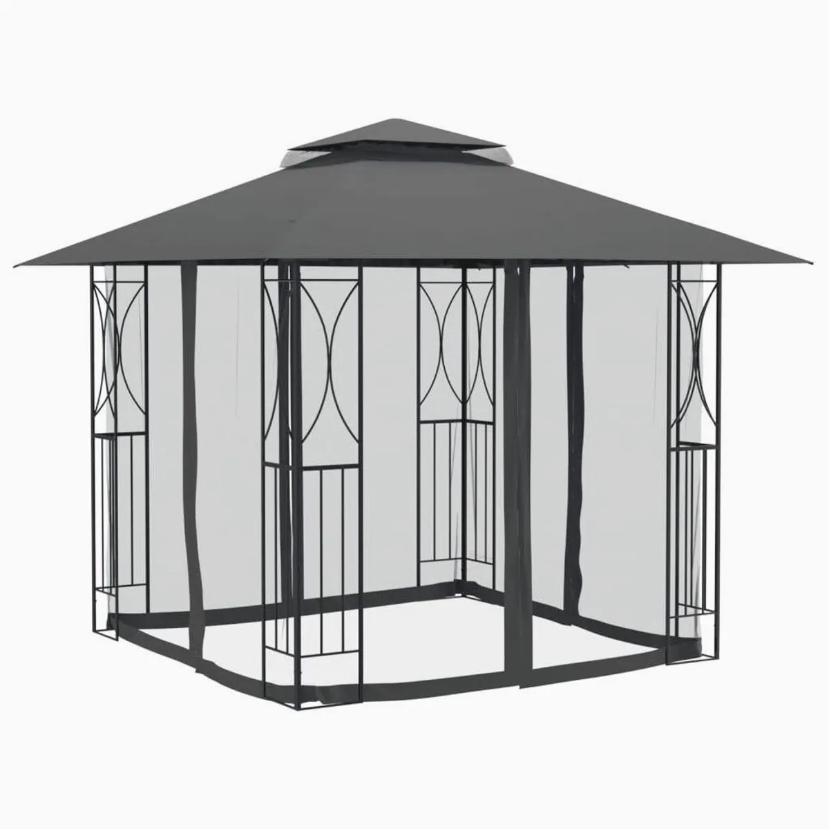 vidaXL Partyzelt Pavillon, Stahlrahmen, Doppeldach, 300x300x270 cm 3