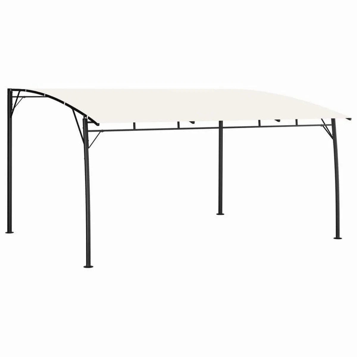 vidaXL Partyzelt 4x3x2,55 m, pulverbeschichteter Stahl, 100% Polyester, cremeweiß