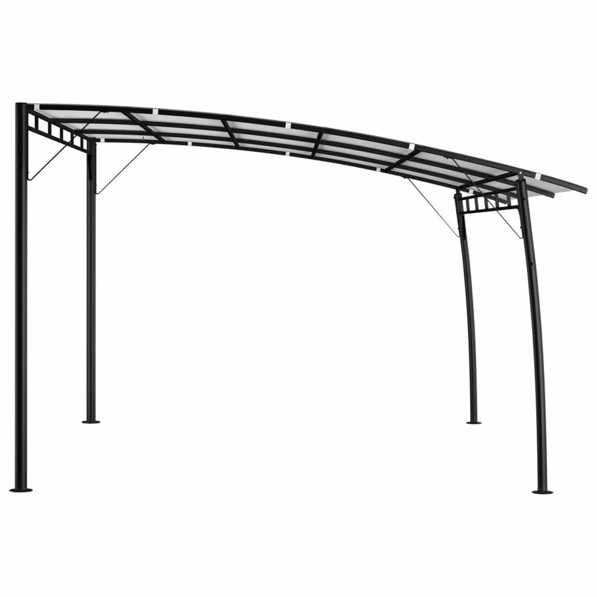 vidaXL Partyzelt 4x3x2,55 m, pulverbeschichteter Stahl, 100% Polyester, cremeweiß 3