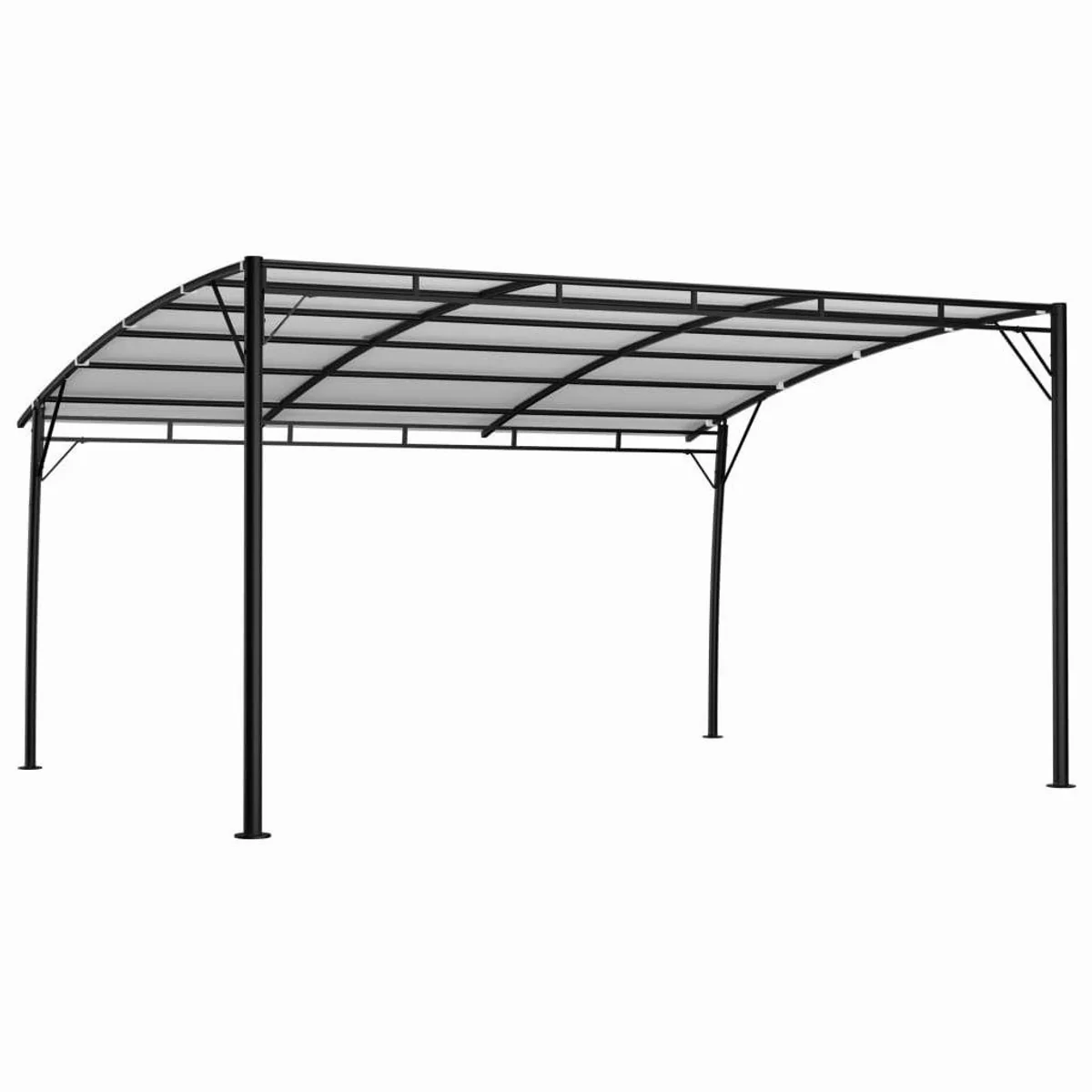vidaXL Partyzelt 4x3x2,55 m, pulverbeschichteter Stahl, 100% Polyester, cremeweiß 4