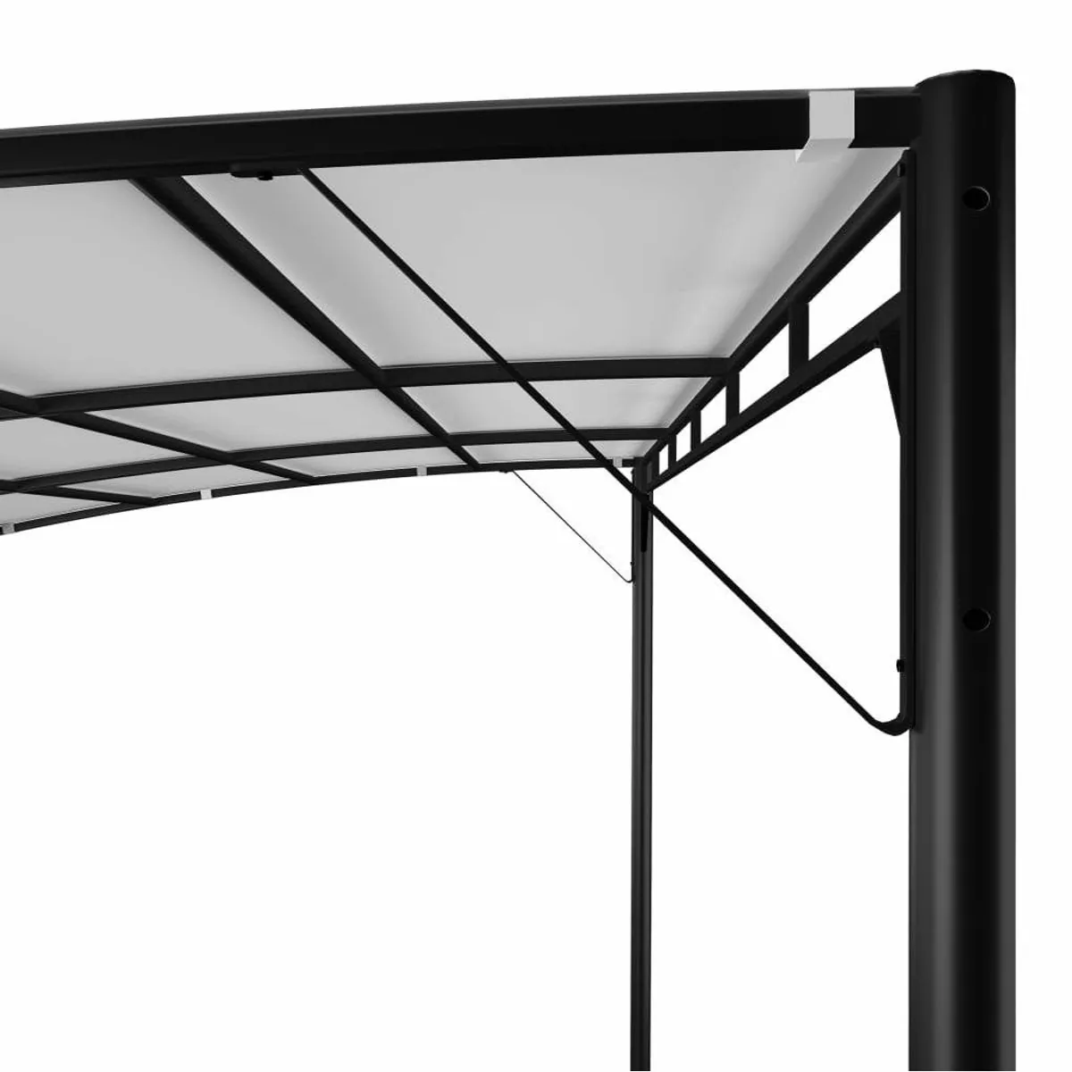 vidaXL Partyzelt 4x3x2,55 m, pulverbeschichteter Stahl, 100% Polyester, cremeweiß 5