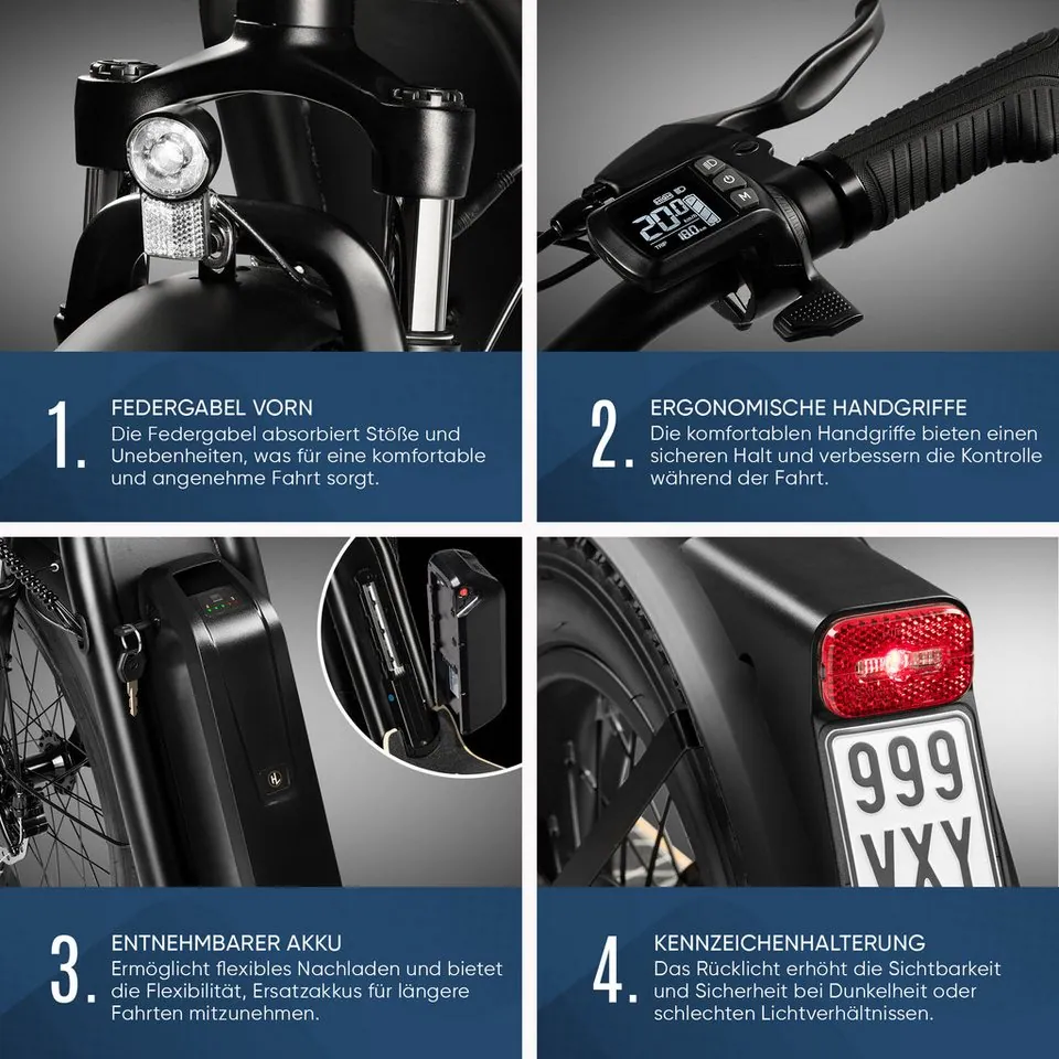 VIRON XI-1200-S LongRange E-Scooter, Straßenzulassung, hohe Reichweite, faltbar 4