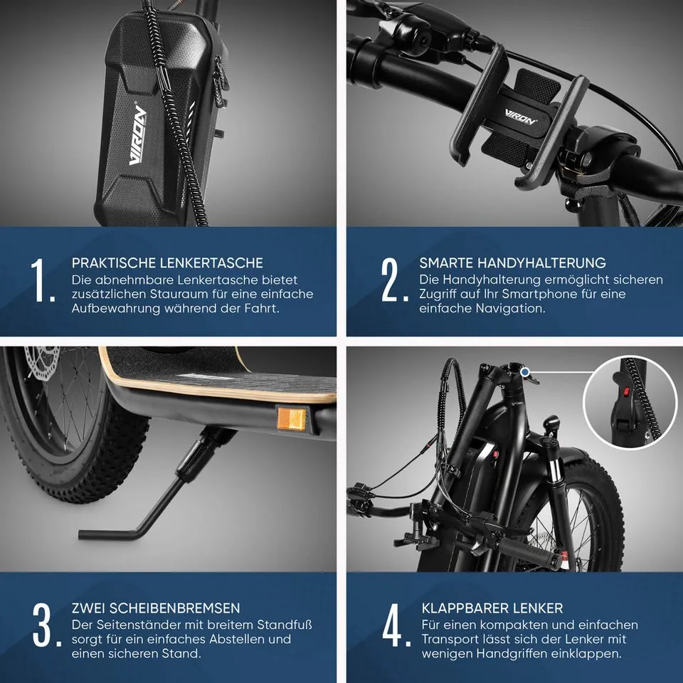 VIRON XI-1200-S LongRange E-Scooter, Straßenzulassung, hohe Reichweite, faltbar 5