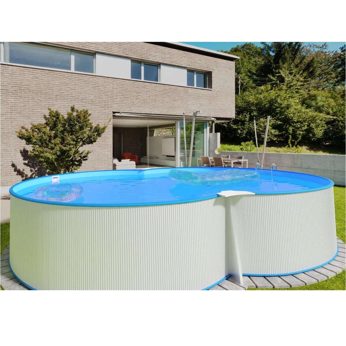 Waterman Achtformpool 650x420x120 cm, verzinkte Stahlwand, UV-stabilisierte Folie 2