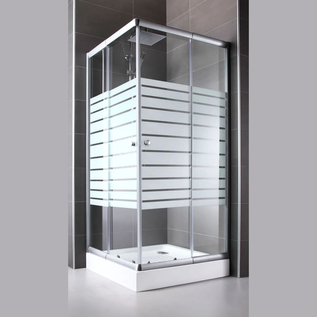 welltime Eckdusche Trento Banda, 90x90 cm, Sicherheitsglas, Schiebetüren, verstellbar 3